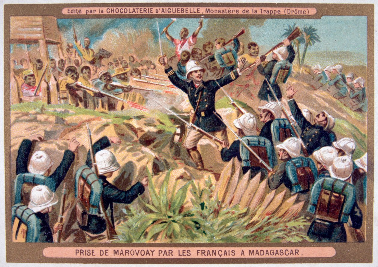 La captura de Marovoay por los franceses, Madagascar, siglos XIX-XX de Unbekannt