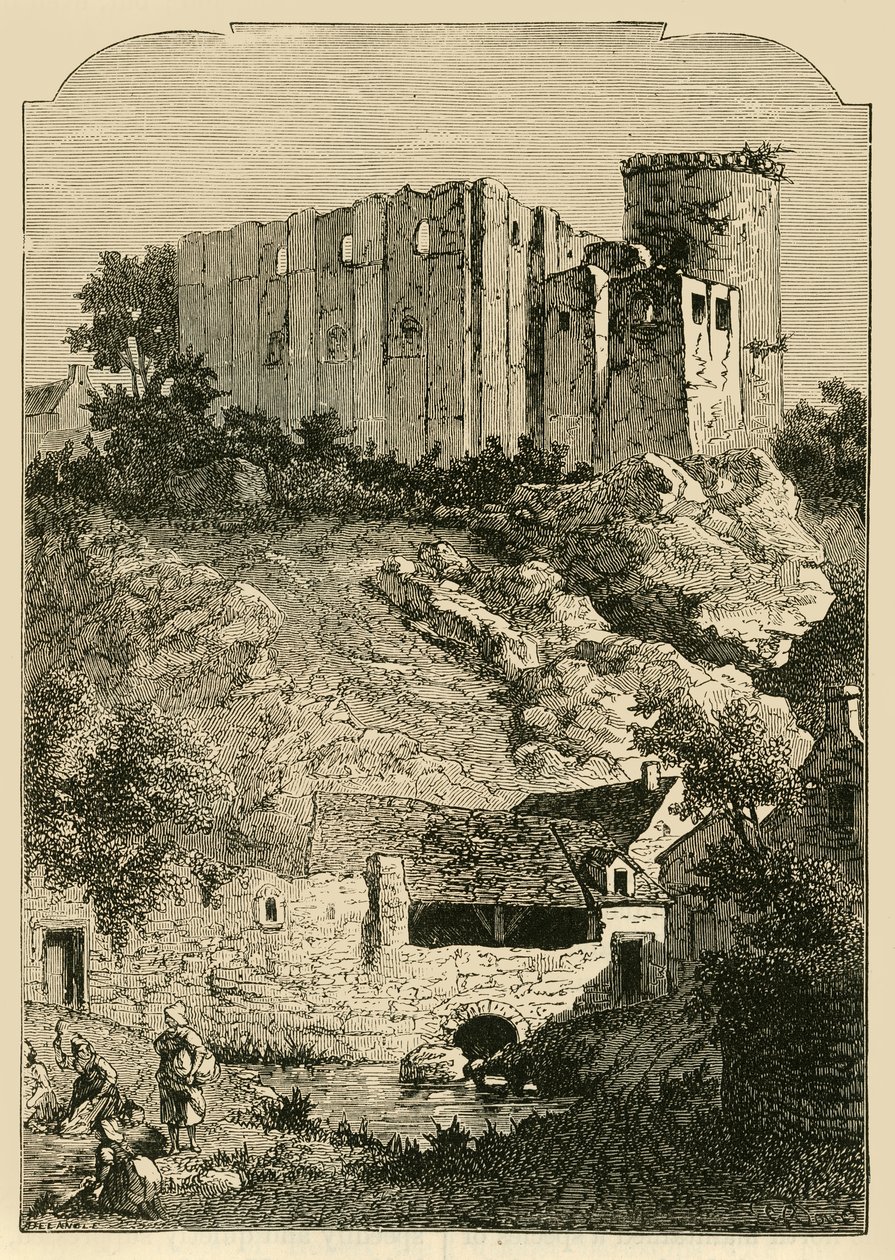 El Castillo de Falaise y la Fuente de Arlette, 1890 de Unbekannt