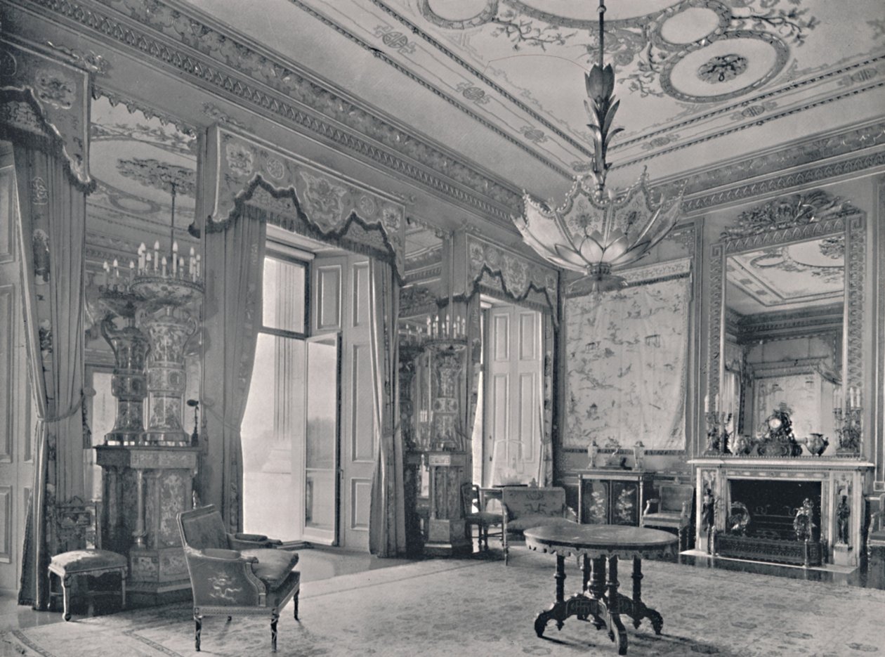 La sala central, Palacio de Buckingham, esquina sureste, 1939 de Unbekannt