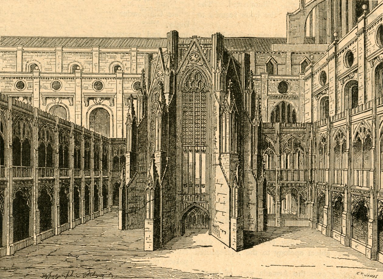 La Sala Capitular de la Antigua San Pablo, de una vista de Hollar, 1897 de Unbekannt