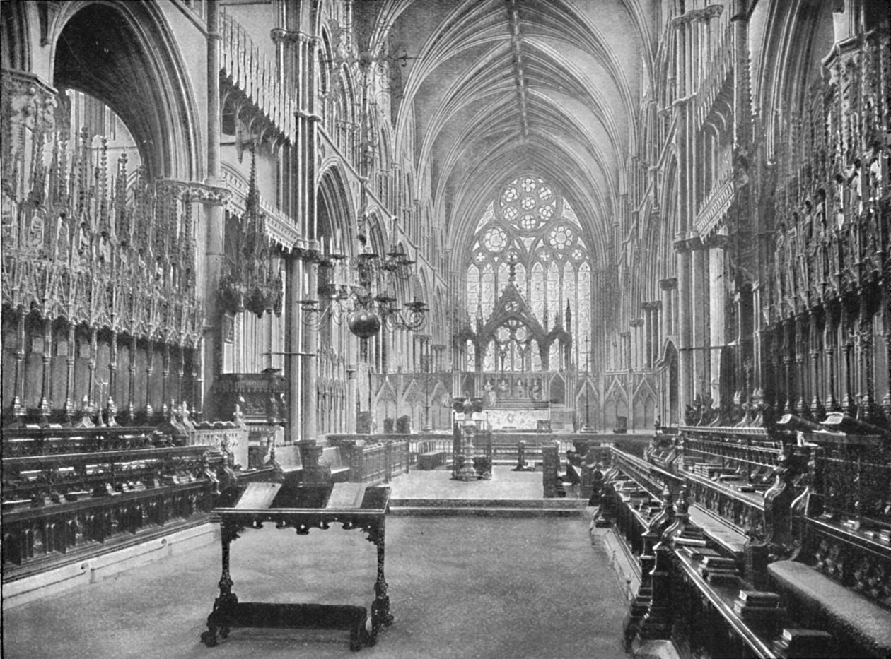 El Coro, Catedral de Lincoln, 1902 de Unbekannt
