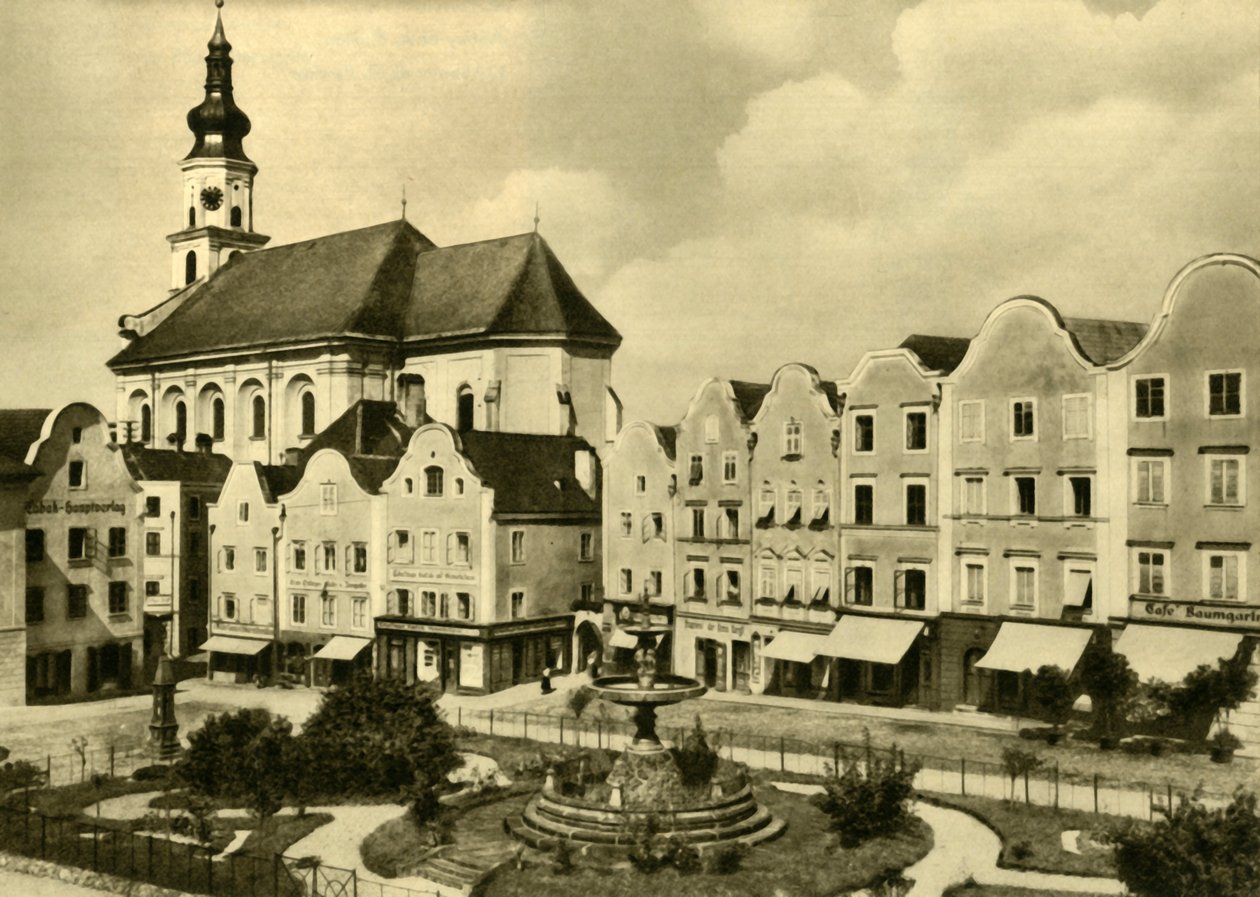 La Iglesia de San Jorge, Schärding am Inn, Alta Austria, c1935 de Unbekannt