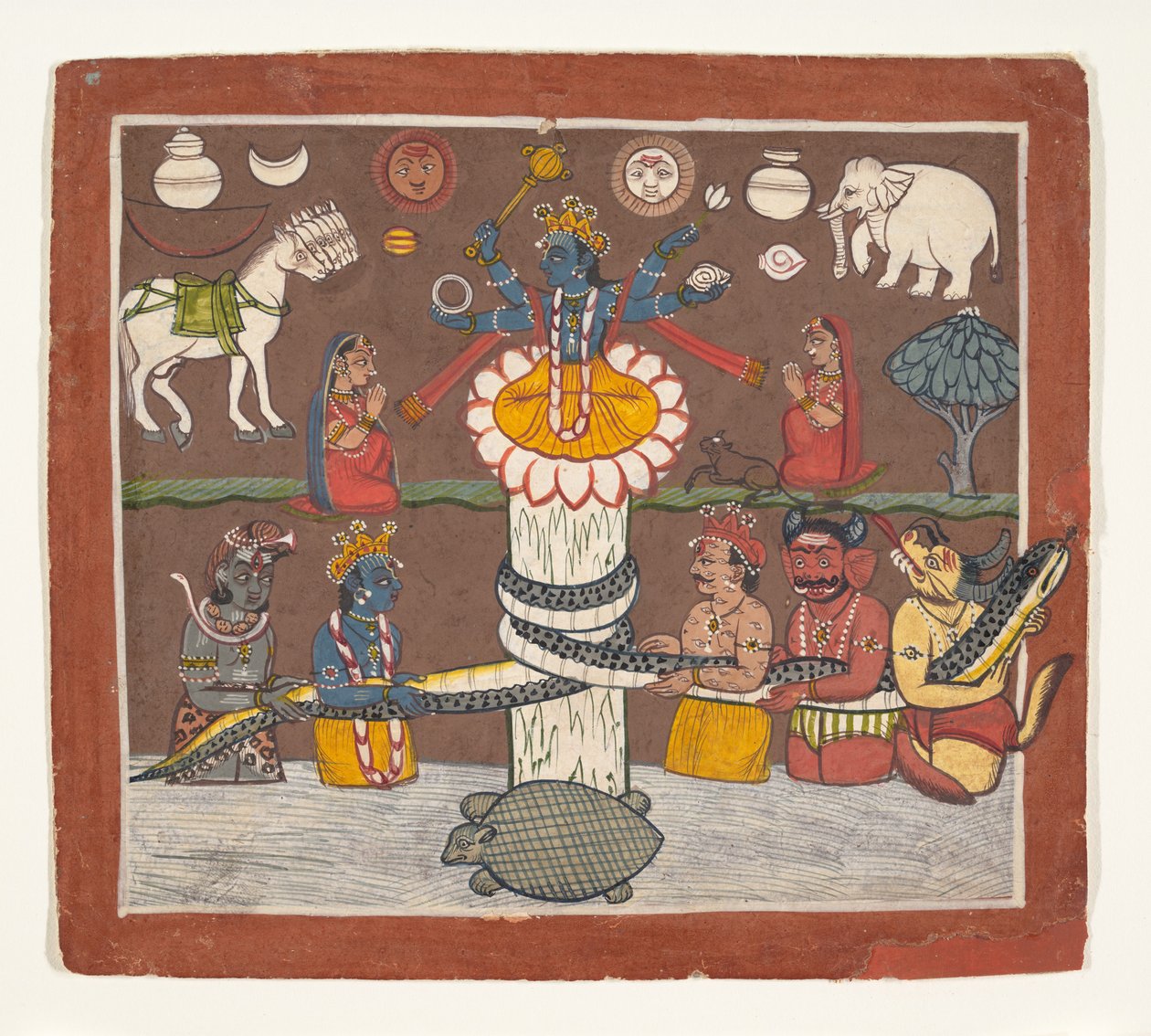 El batido del océano de leche, ca. 1780-90 de Unbekannt