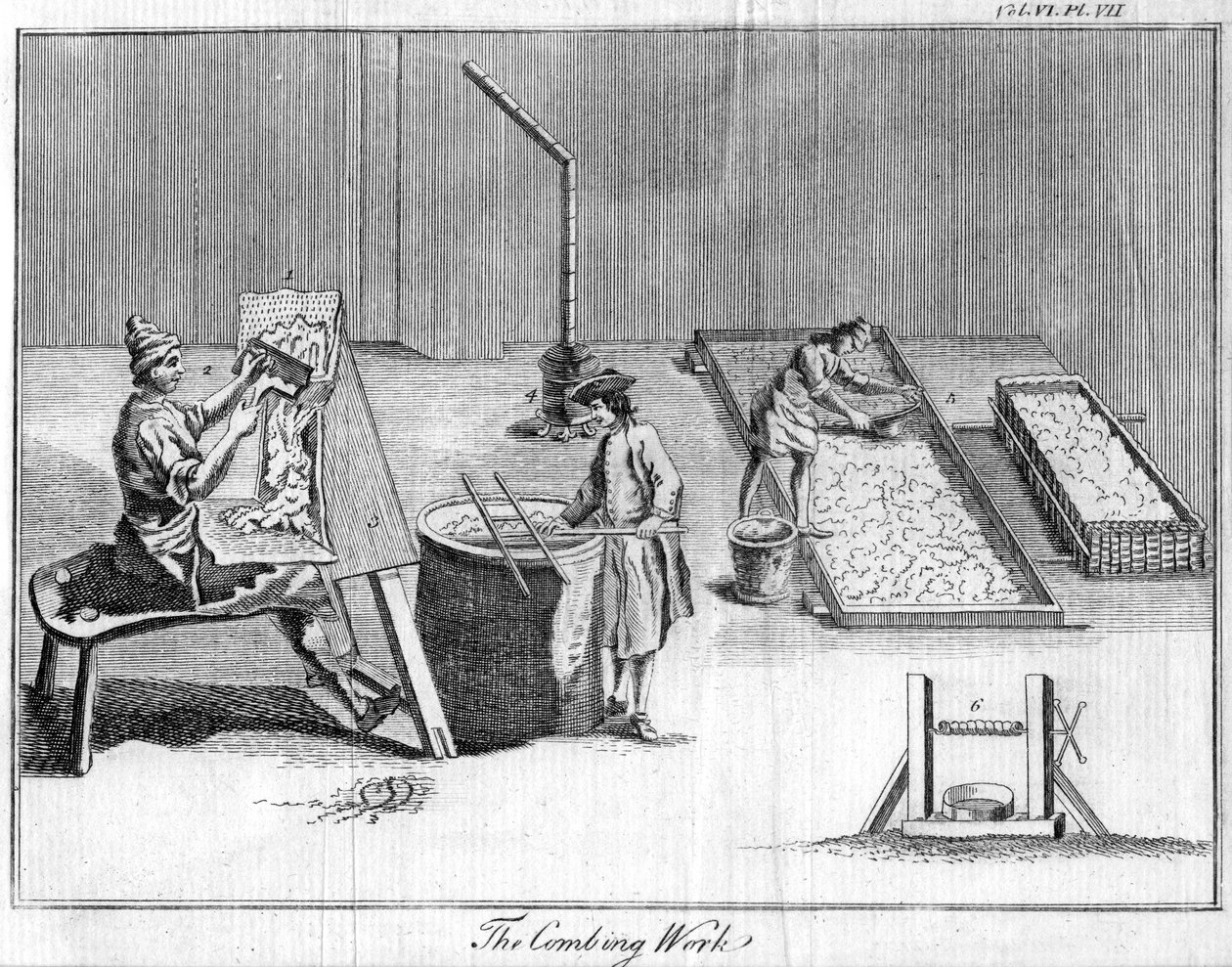 El trabajo de peinado, c. 1750 de Unbekannt
