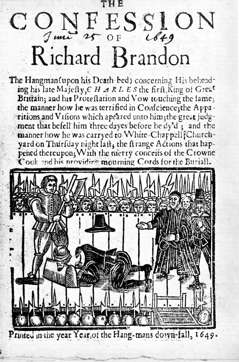 La confesión de Richard Brandon, 1649 de Unbekannt