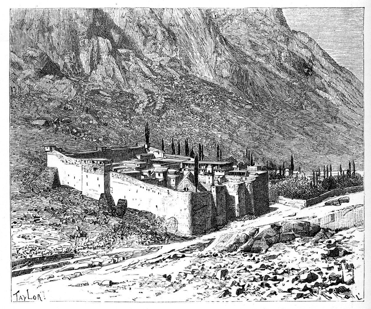 El Convento de Santa Catalina, Monte Sinaí, Egipto, 1895 de Unbekannt