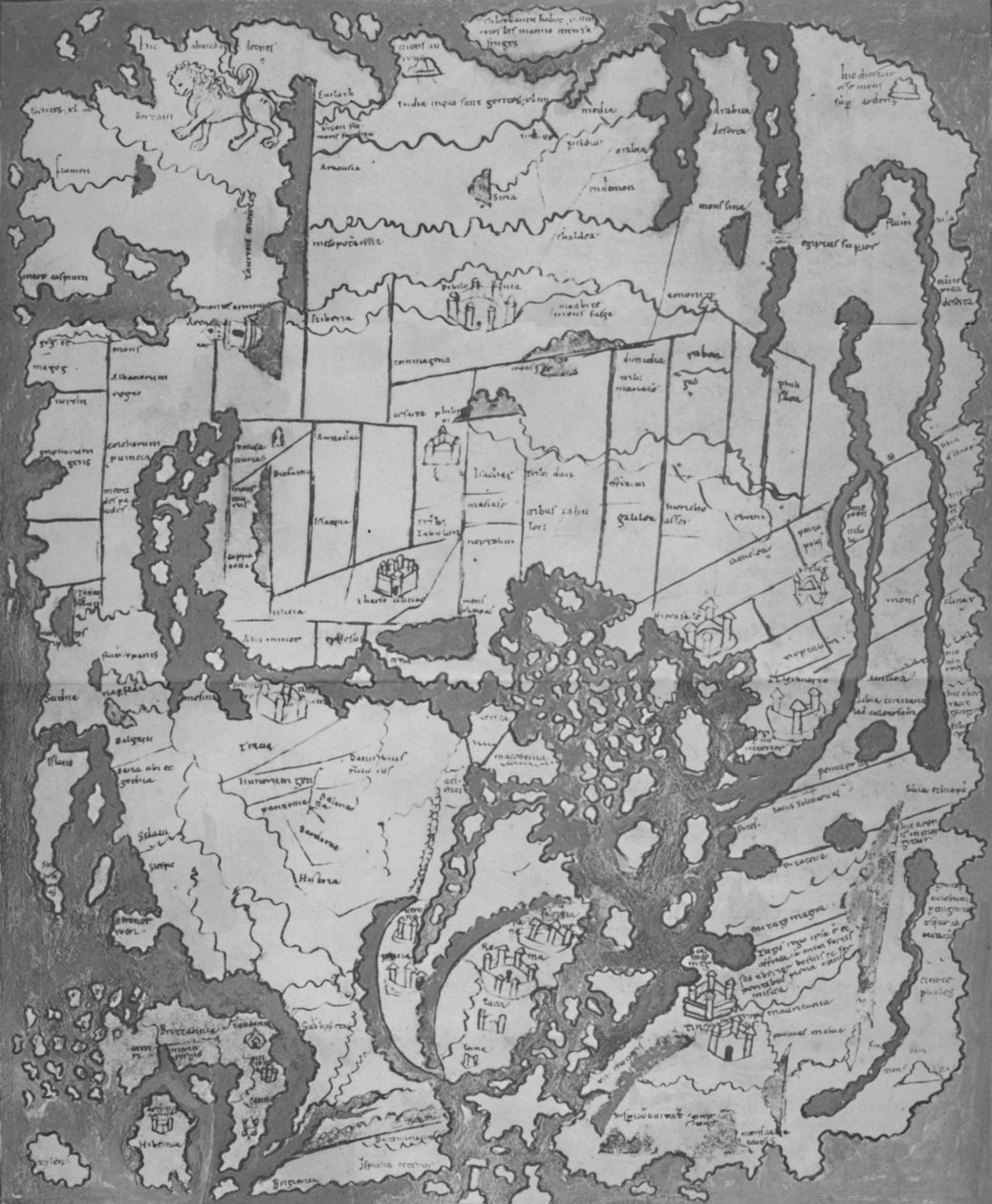 El Cottoniana o Mapa anglosajón MS Tib. BV, c. 995, 1903 de Unbekannt