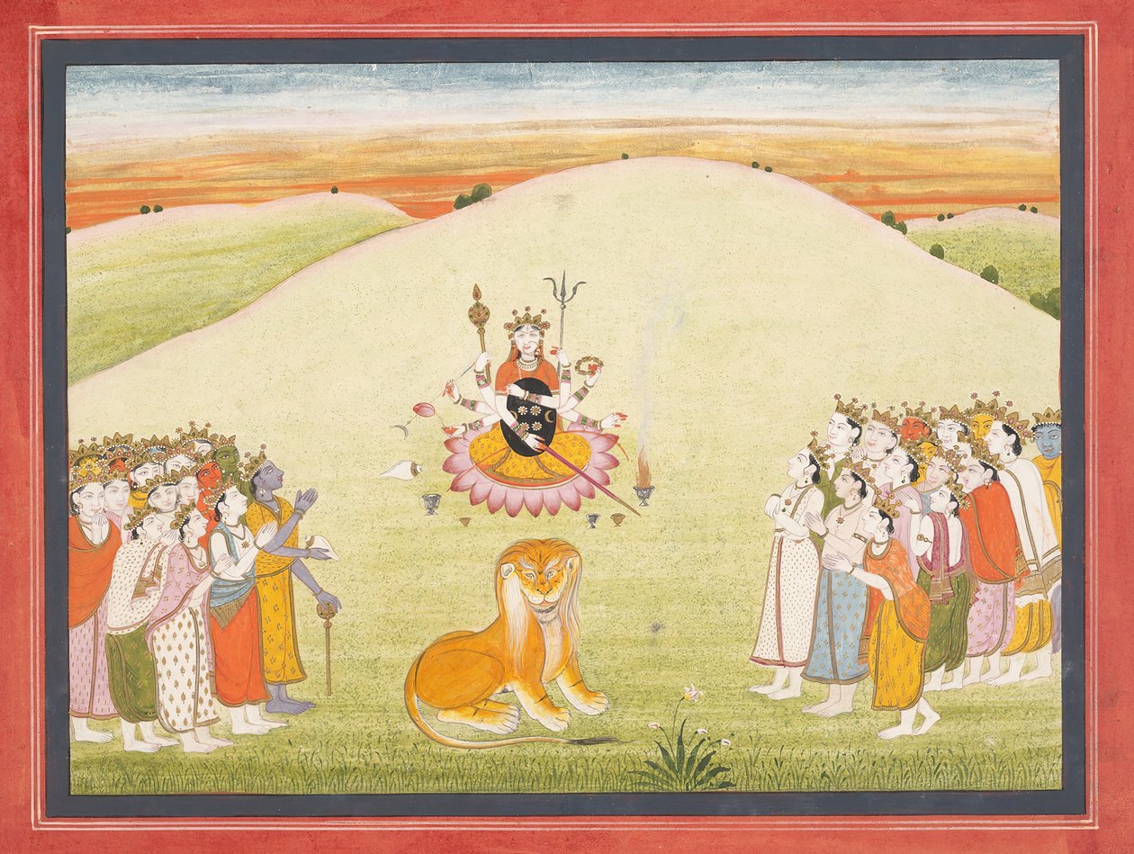 La Creación de Durga: Página de un Markandeya Purana Disperso, ca. 1810-20 de Unbekannt