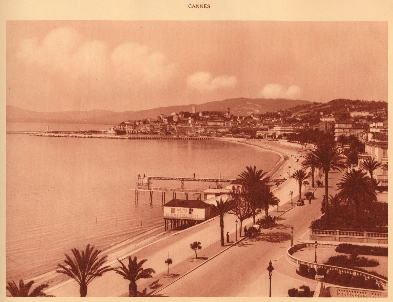 La Croisette y Mont Chevalier, Cannes, 1930 de Unbekannt