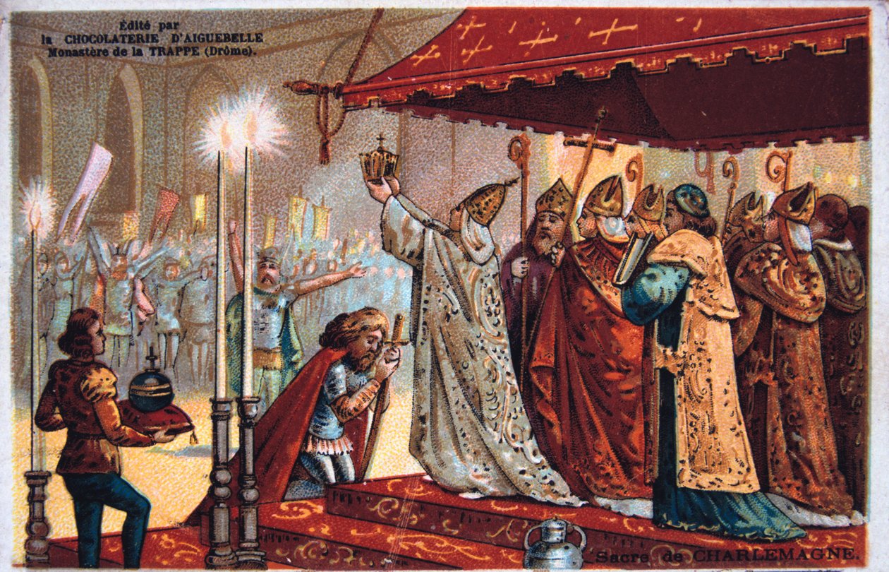 La Coronación de Carlomagno, 800 d.C., siglo XIX de Unbekannt