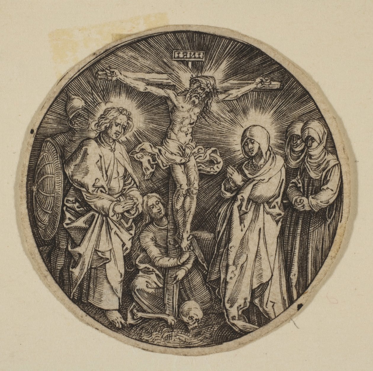La Crucifixión, copia redonda, s.f. de Unbekannt