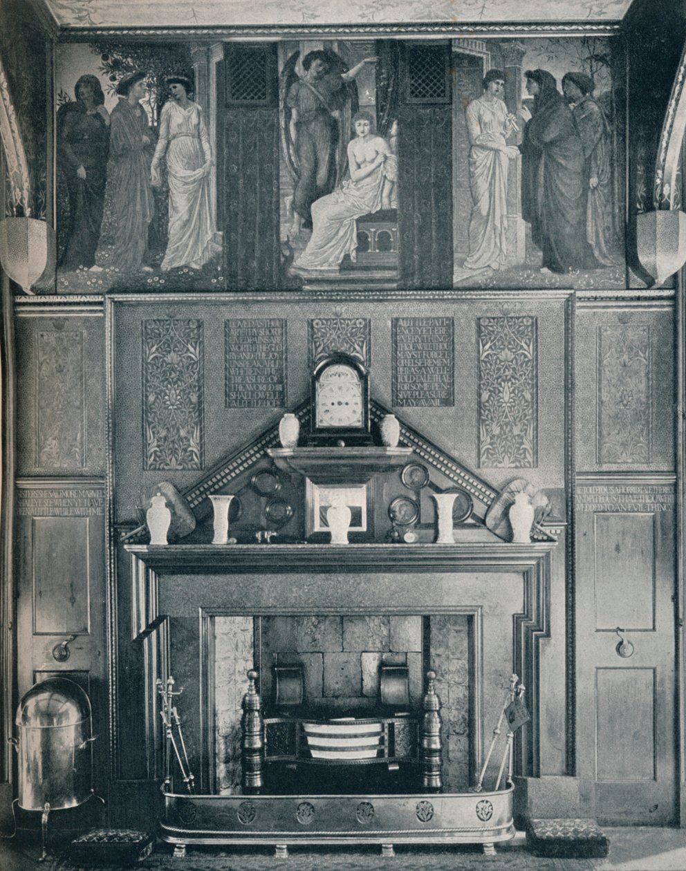 El friso de Cupido y Psique en No. I Palace Green North Wall, c1898 de Unbekannt