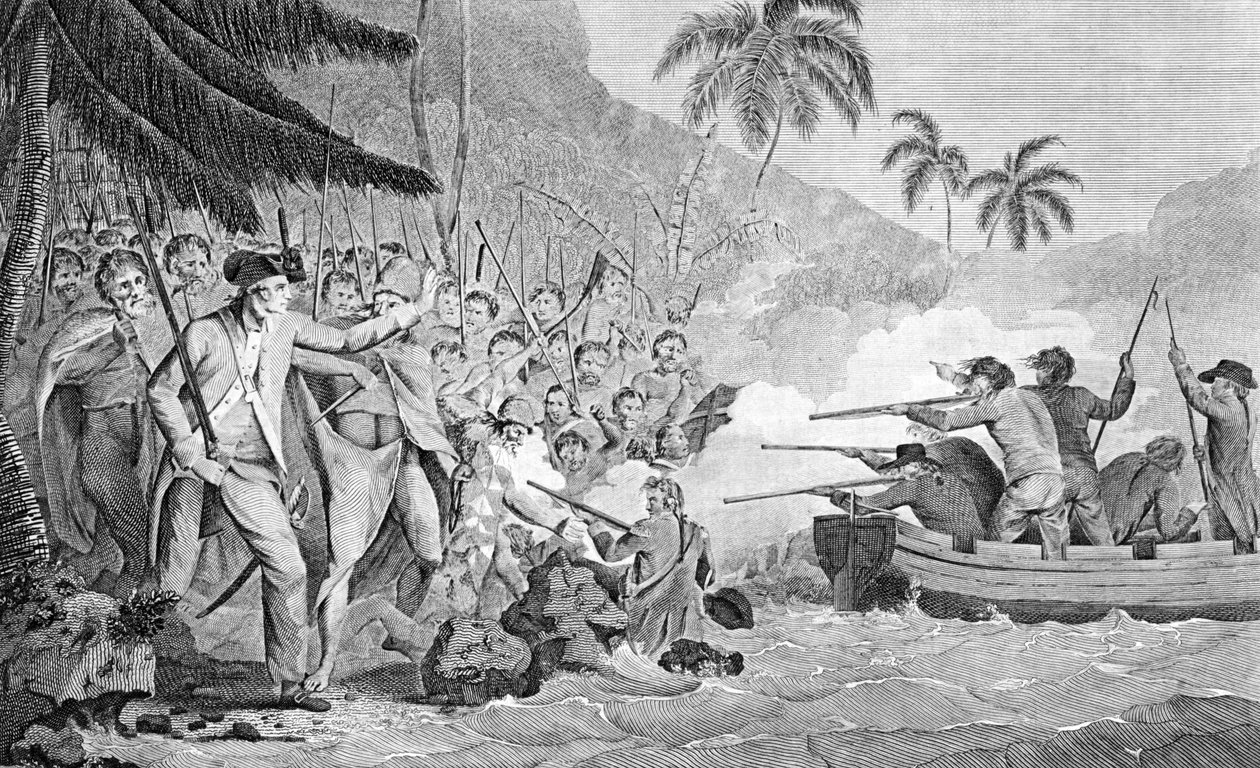La muerte del Capitán James Cook el 14 de febrero de 1779 de Unbekannt