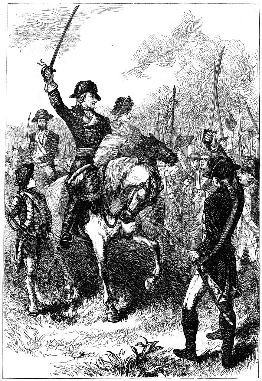 La Declaración de Independencia leída al ejército estadounidense, 1776 c1880 de Unbekannt