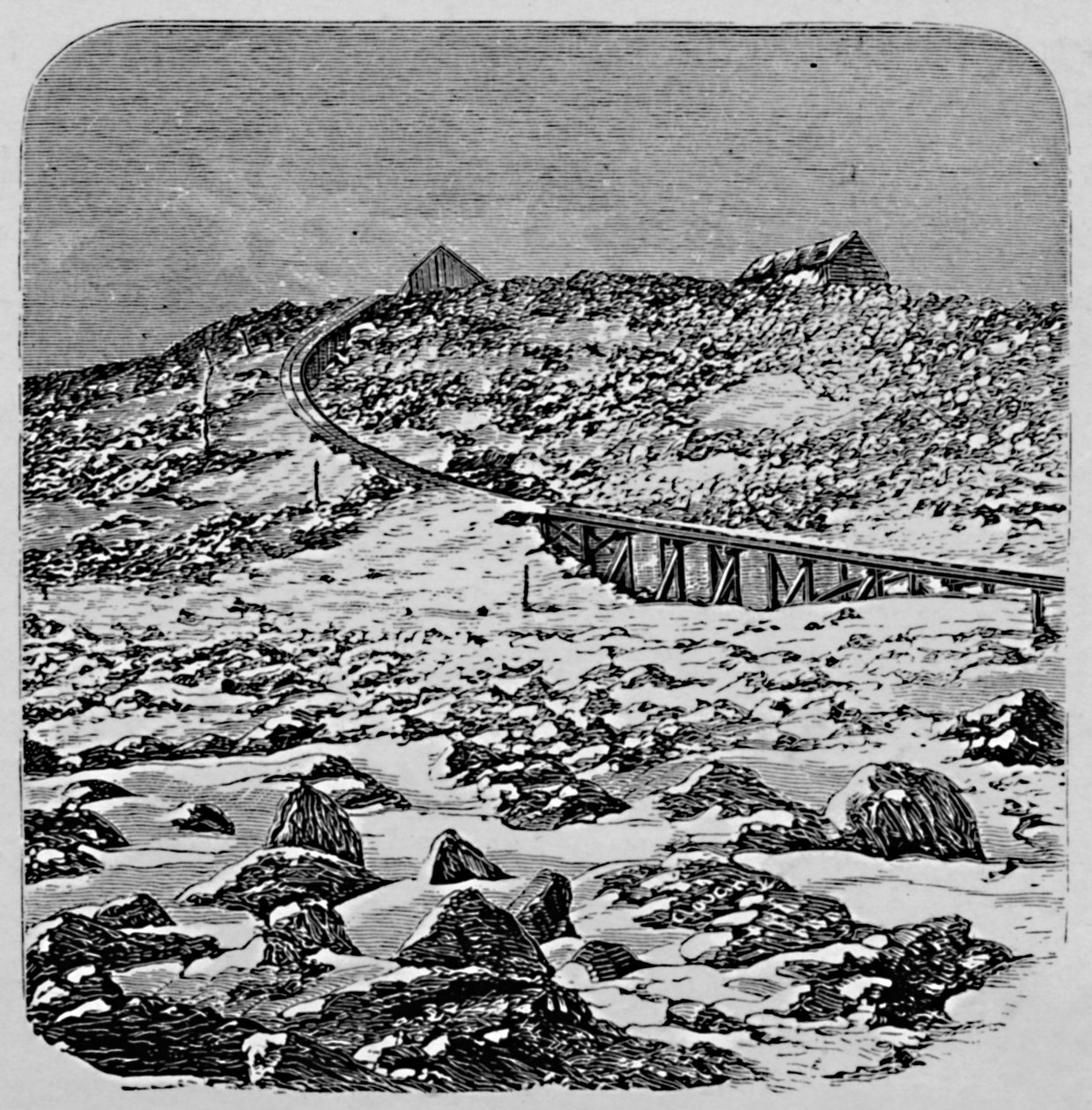El Depósito y la Casa de la Cumbre, Monte Washington, 1883 de Unbekannt