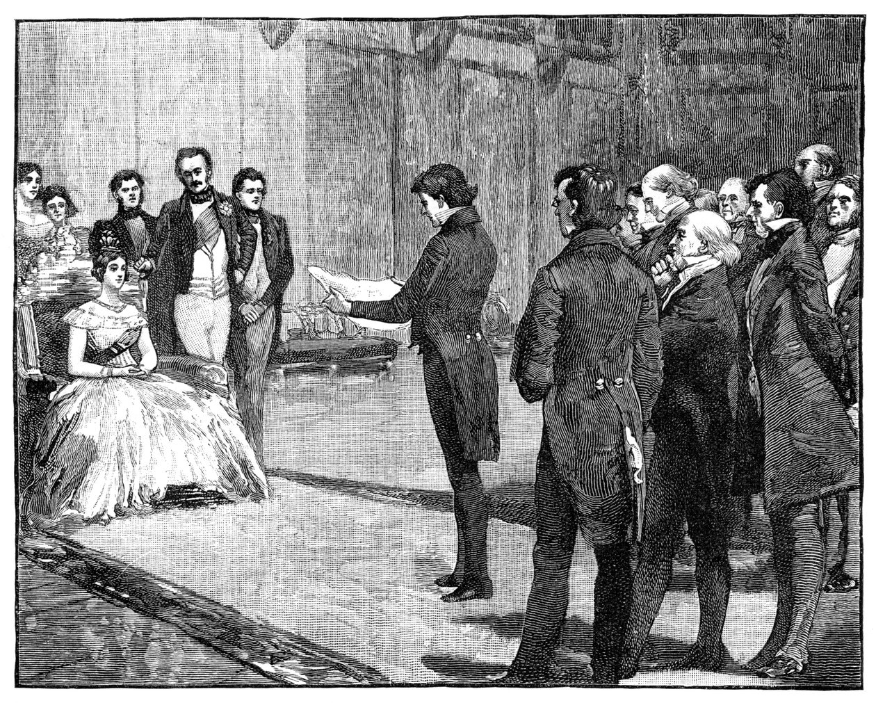 La delegación, Londres y Dublín ante la Reina, c1840s, 1900 de Unbekannt