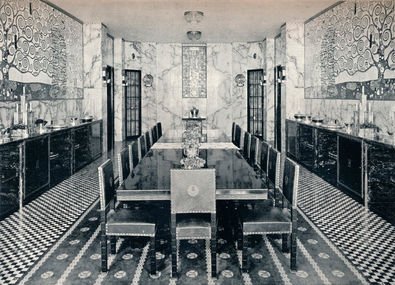 El comedor del Palacio Stoclet, Bruselas, Bélgica, c. 1914 de Unbekannt