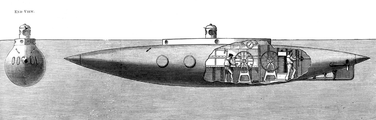 El Desplazamiento Hundimiento y Ascenso del Submarino Nautilus, 1887 de Unbekannt