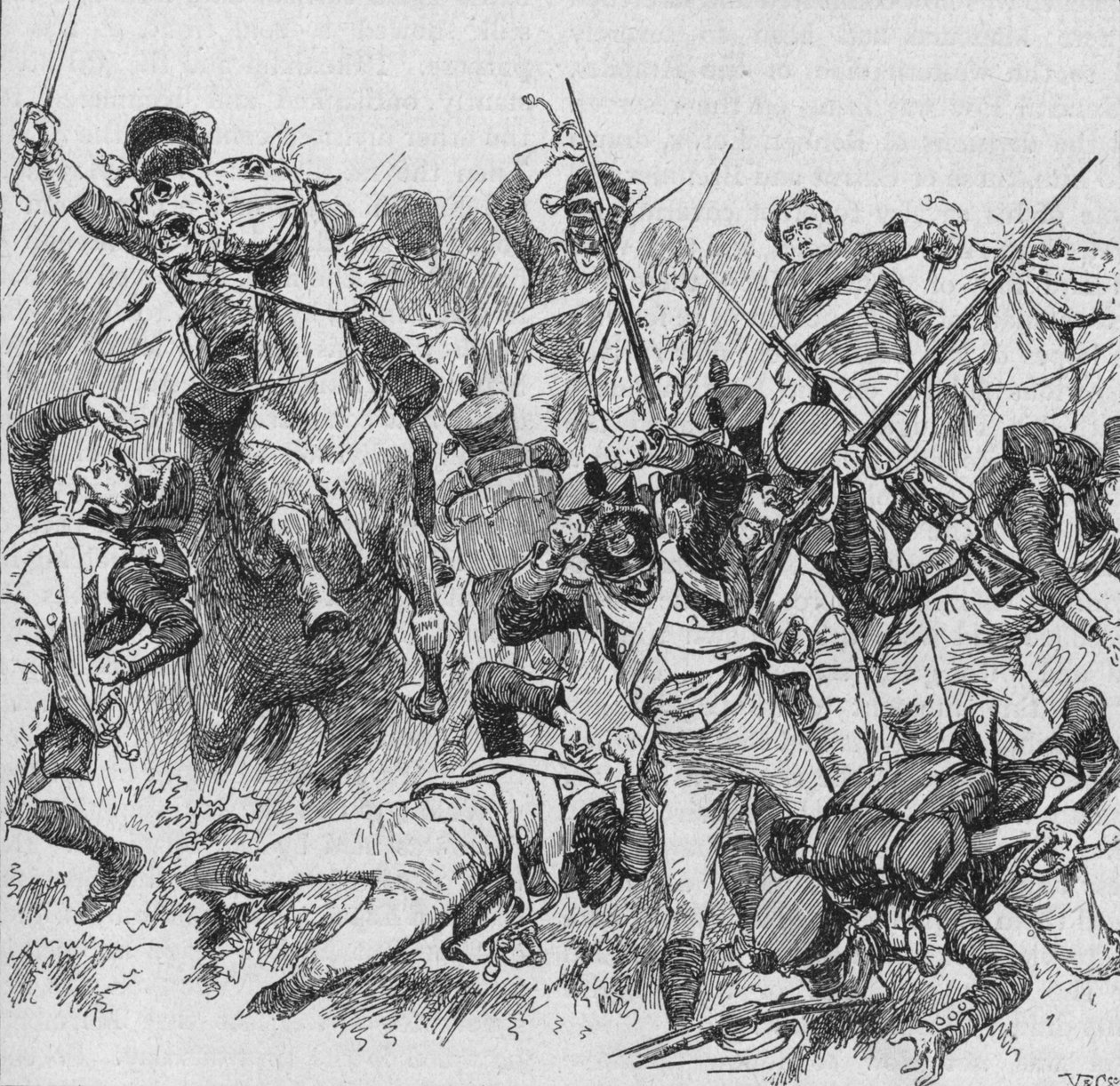 Los dragones cabalgaron hacia adelante, golpeando con sus largas espadas brillantes, 1902 de Unbekannt