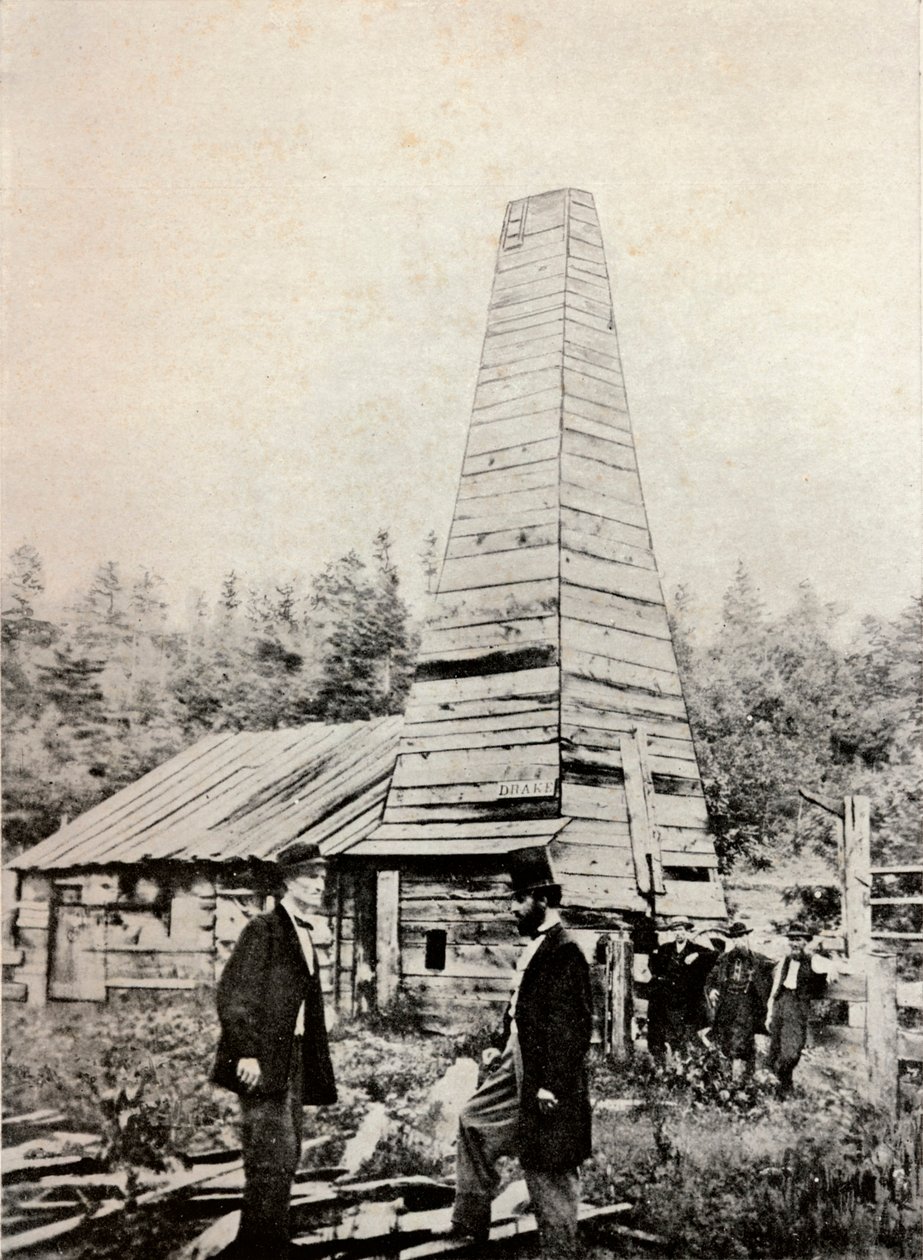 El pozo de Drake, Pensilvania, América, 1859 de Unbekannt