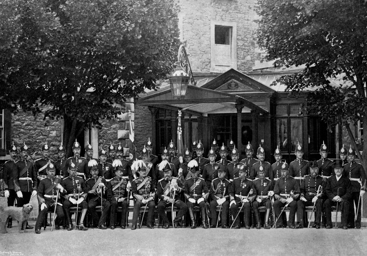 El Duque de Sajonia-Coburgo y Gotha y los oficiales de la División de Plymouth, 1896 de Unbekannt