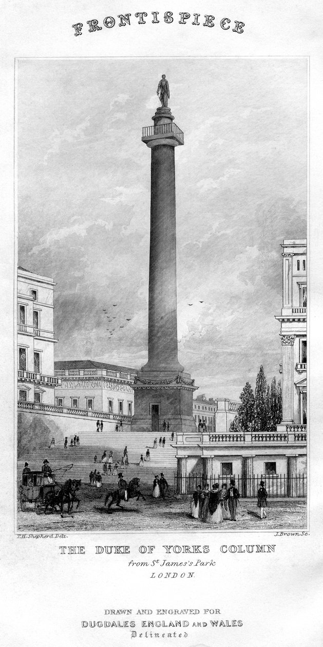 La columna del Duque de York desde el parque St James, Westminster, Londres, siglo XIX de Unbekannt