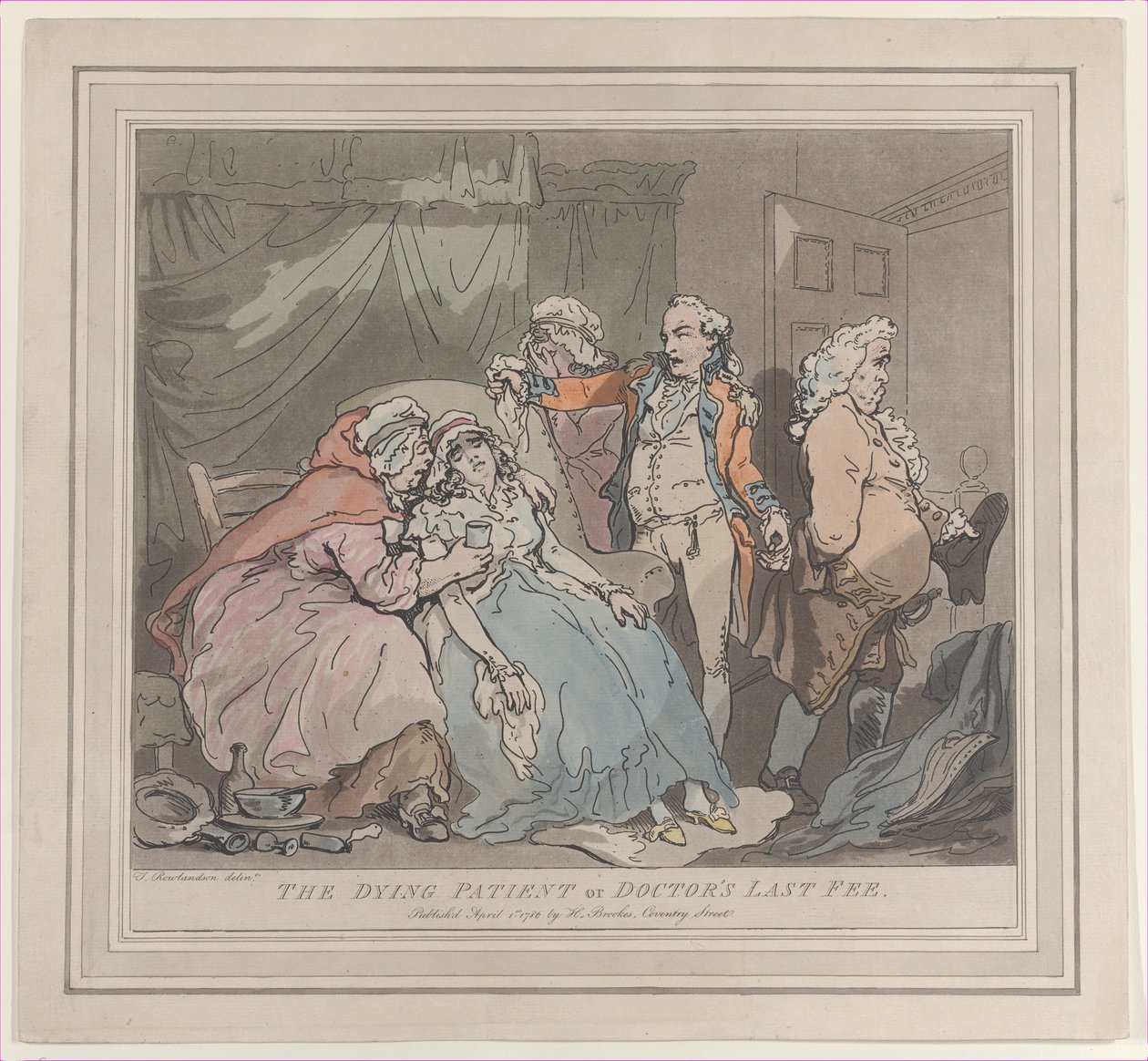 El paciente moribundo, o la última tarifa del doctor, 1 de abril de 1786 de Unbekannt