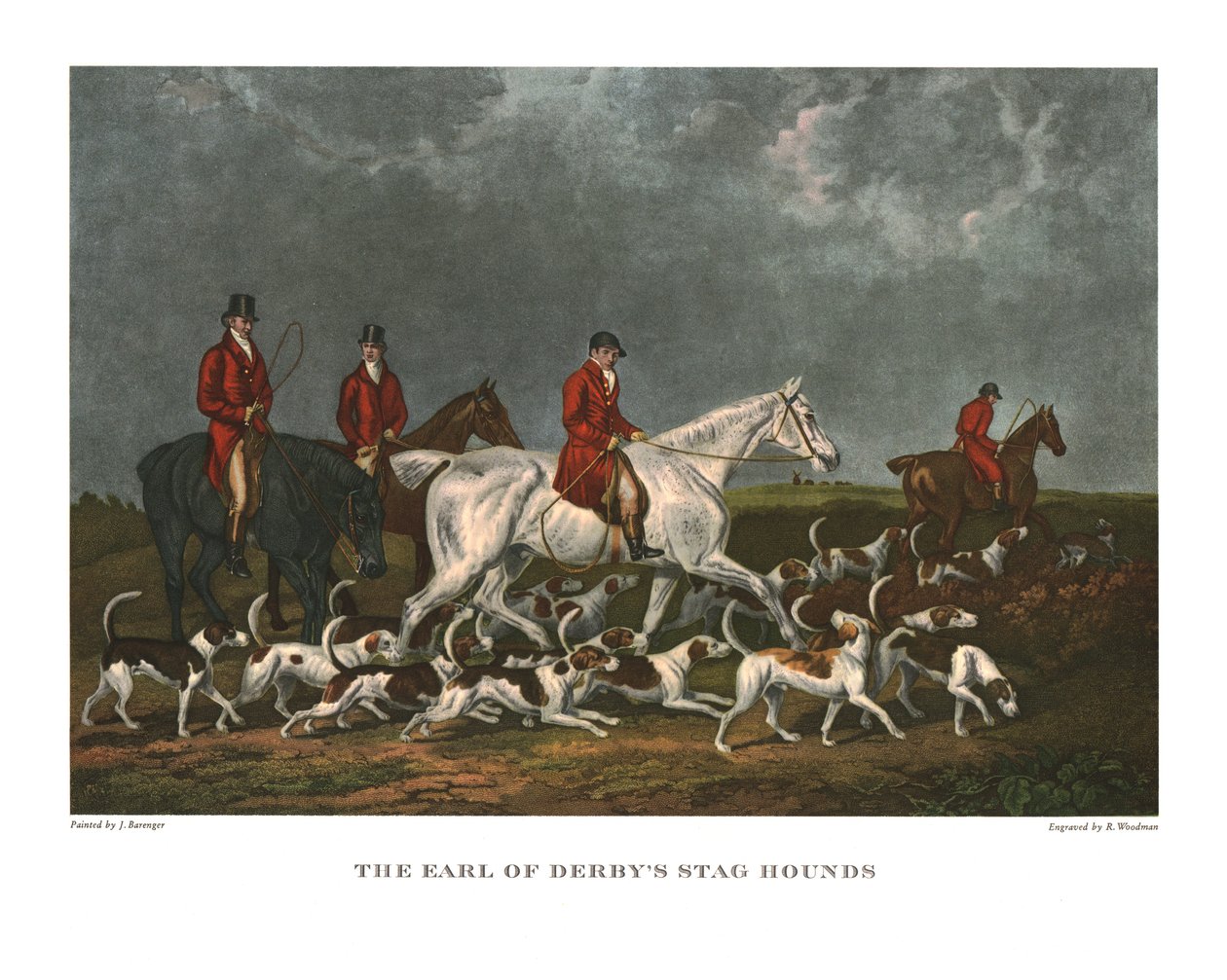Los perros de caza del Conde de Derby, principios del siglo XIX, c1955 de Unbekannt