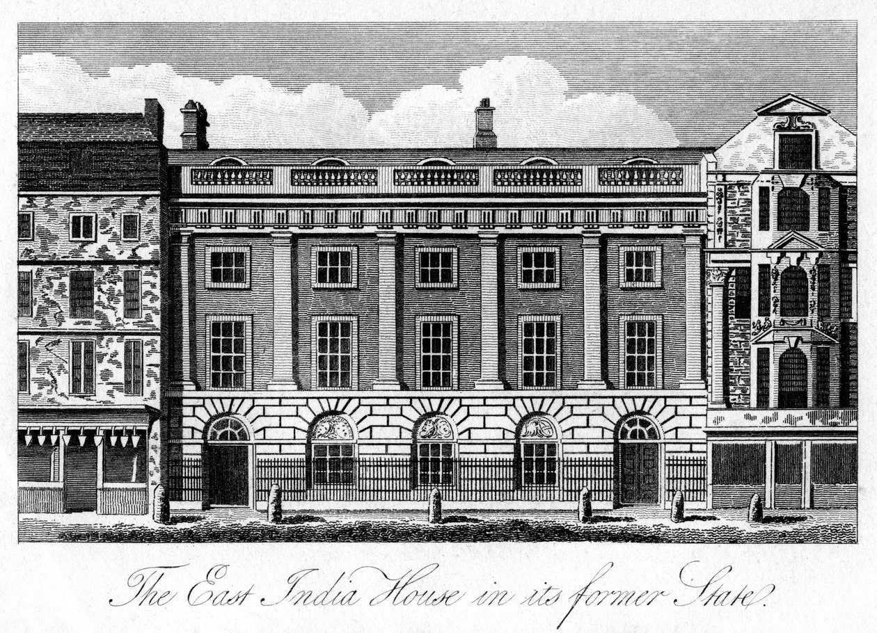 La Casa de la India Oriental en su estado anterior, Londres, principios del siglo XIX de Unbekannt