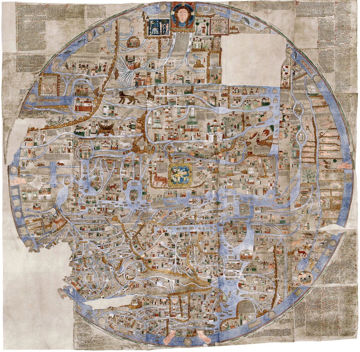 El mapa de Ebstorf, c. 1300 de Unbekannt