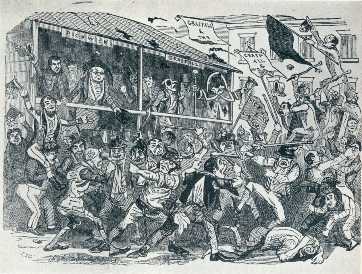 La Elección en Eatanswill, c. 1836, 1925 de Unbekannt