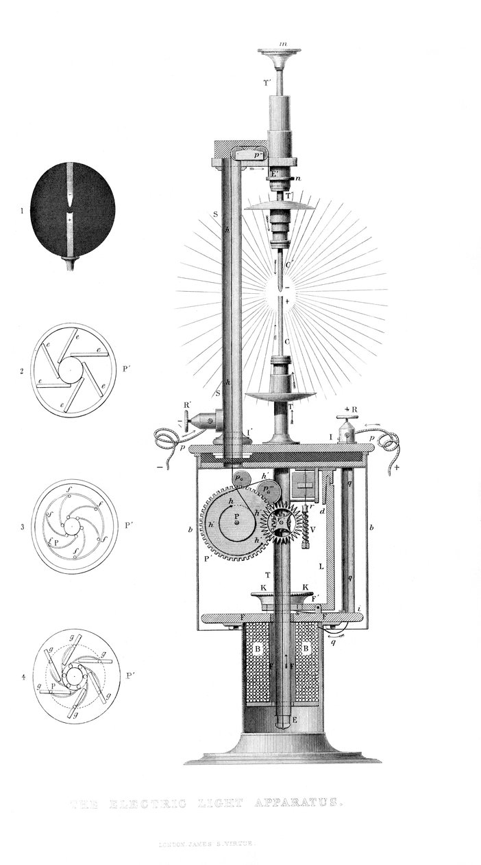 El aparato de luz eléctrica, 1866 de Unbekannt