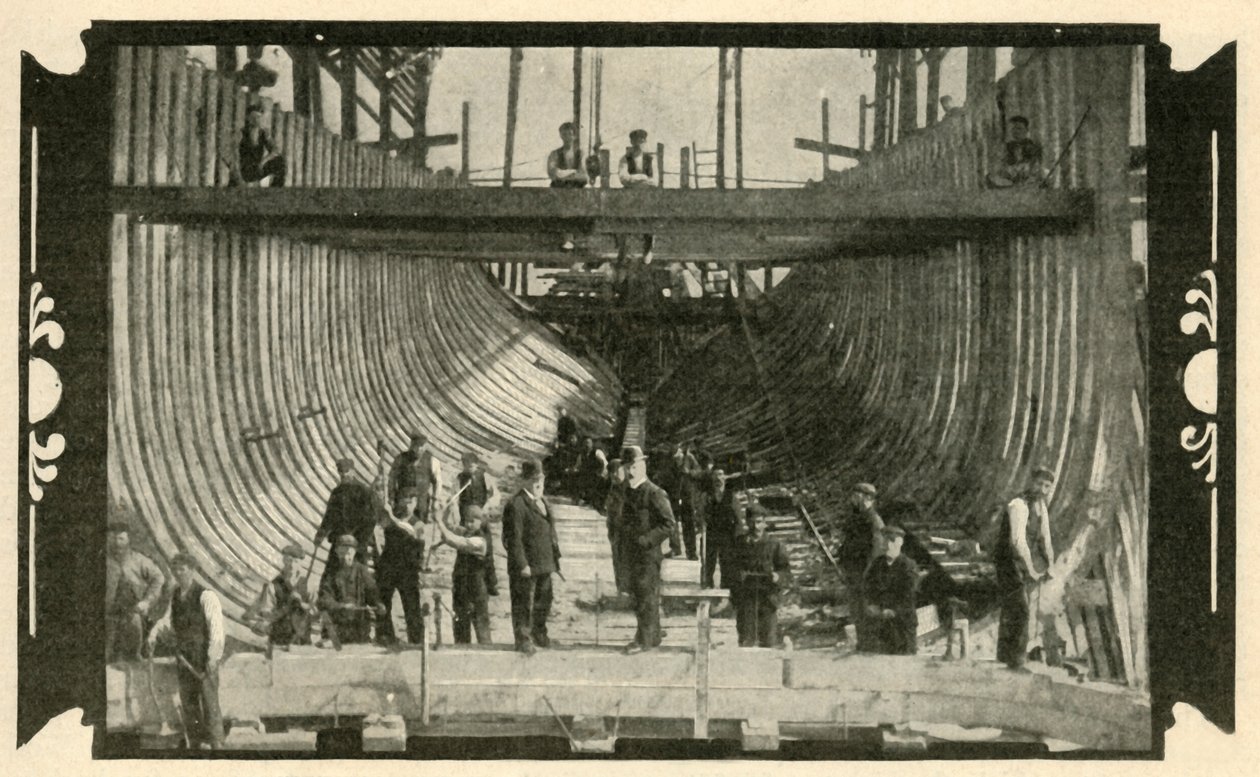 El barco inglés, Discovery, en construcción, 1901 de Unbekannt