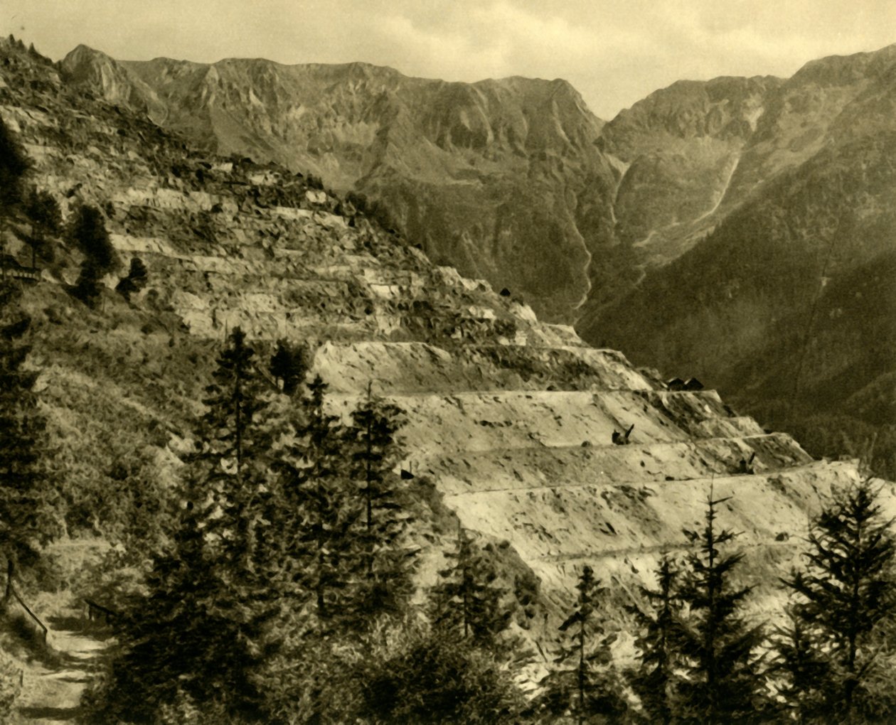 La Mina Erzberg, Estiria, Austria, c1935 de Unbekannt