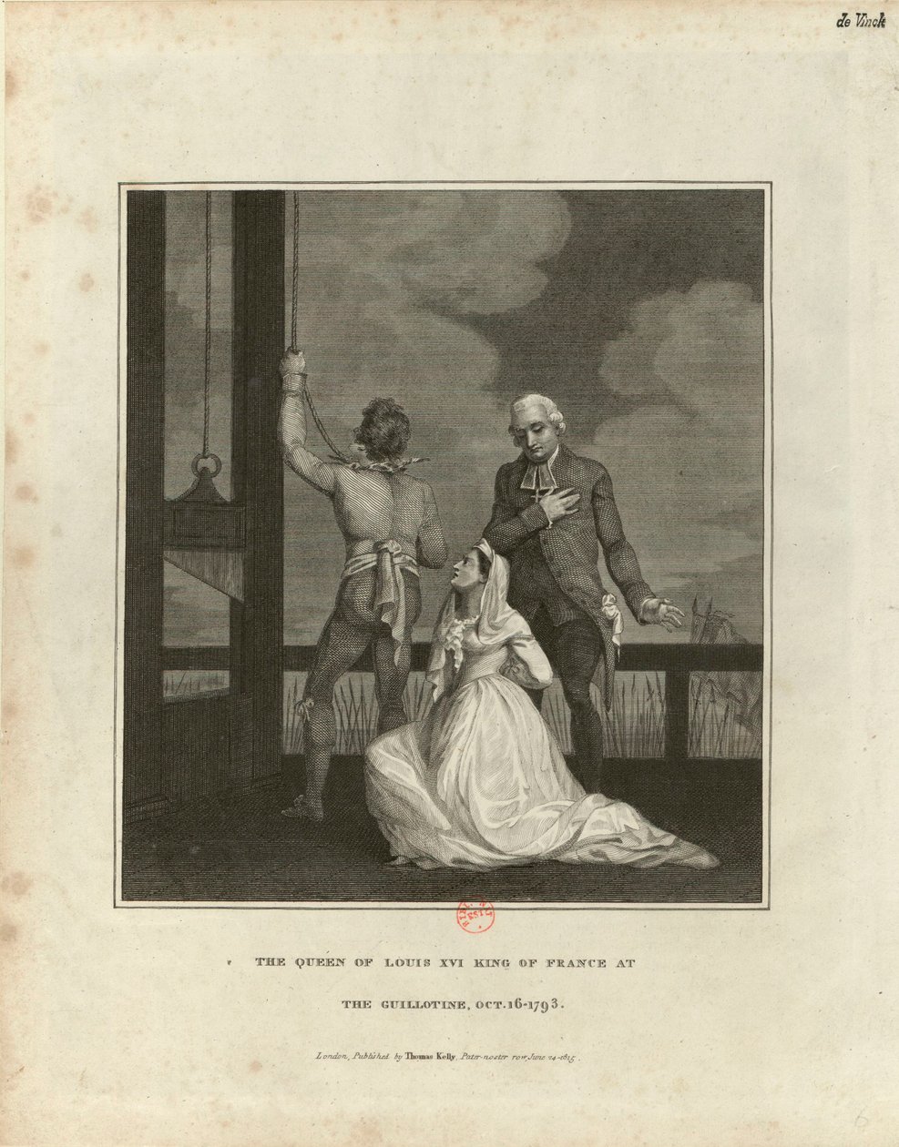 La ejecución de María Antonieta el 16 de octubre de 1793, 1815 de Unbekannt