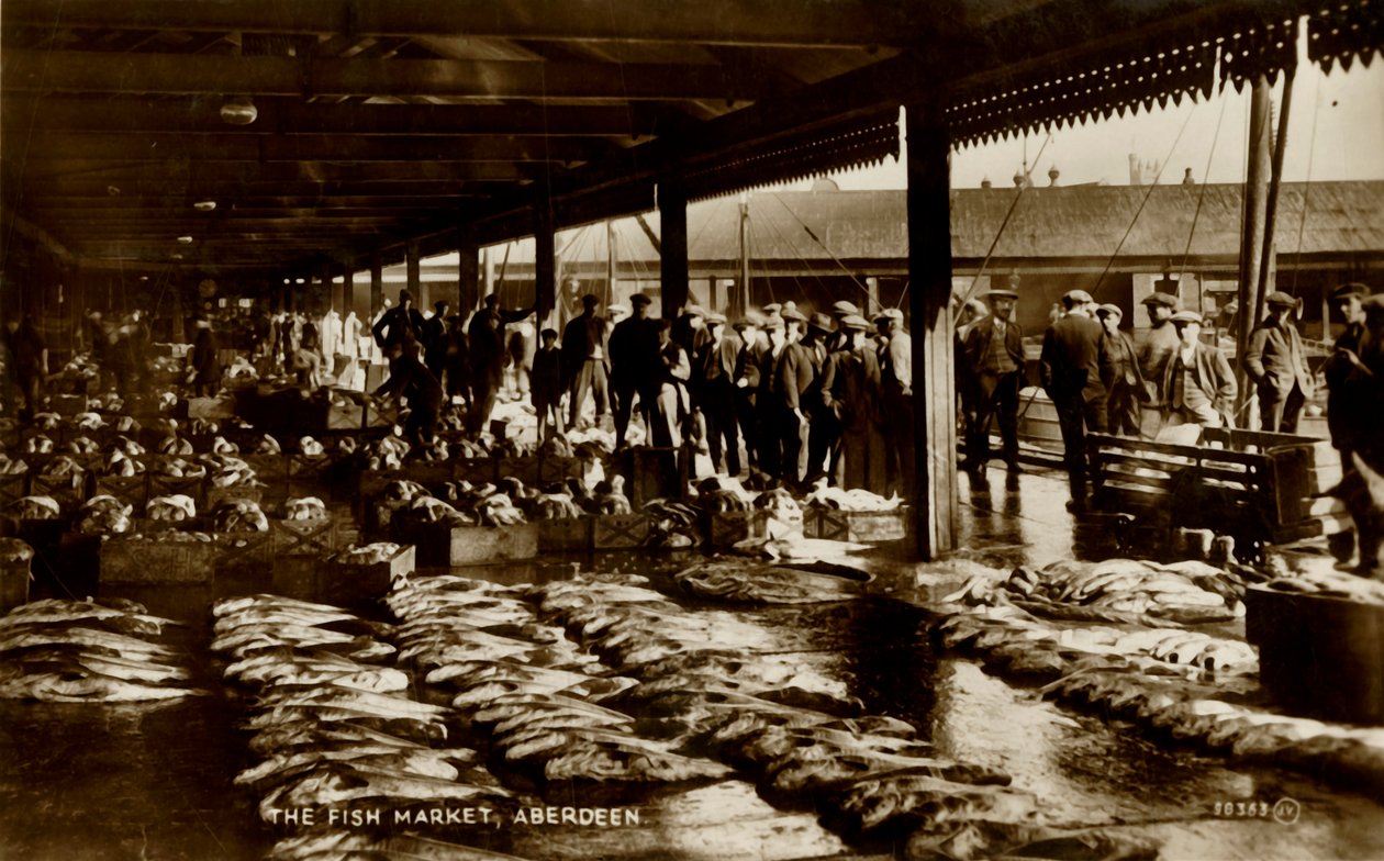 El mercado de pescado, Aberdeen, finales del siglo XIX-principios del siglo XX de Unbekannt