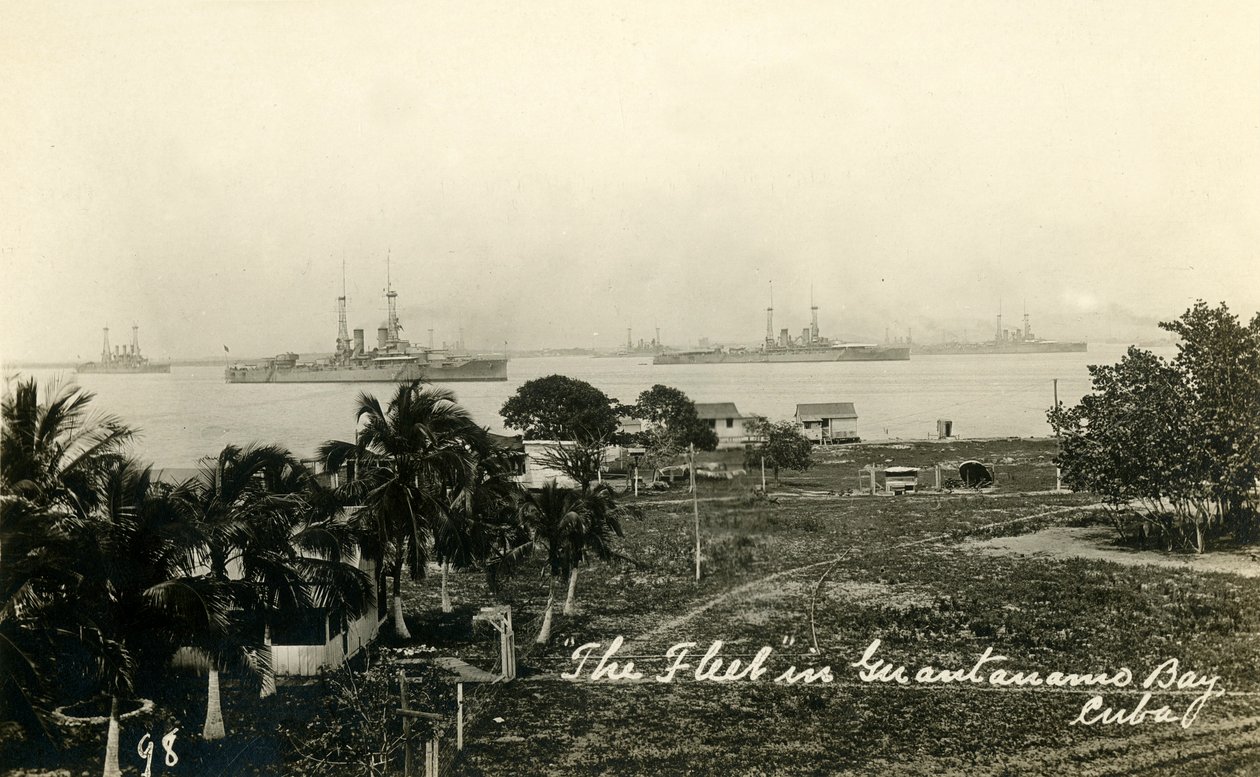 La flota en la Bahía de Guantánamo, Cuba, c. 1919 de Unbekannt
