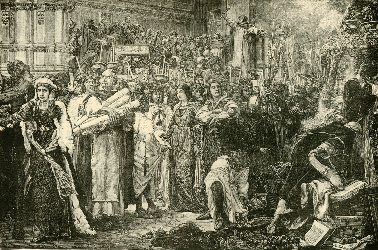 Los florentinos renunciando a las vanidades por orden de Savonarola, 1890 de Unbekannt