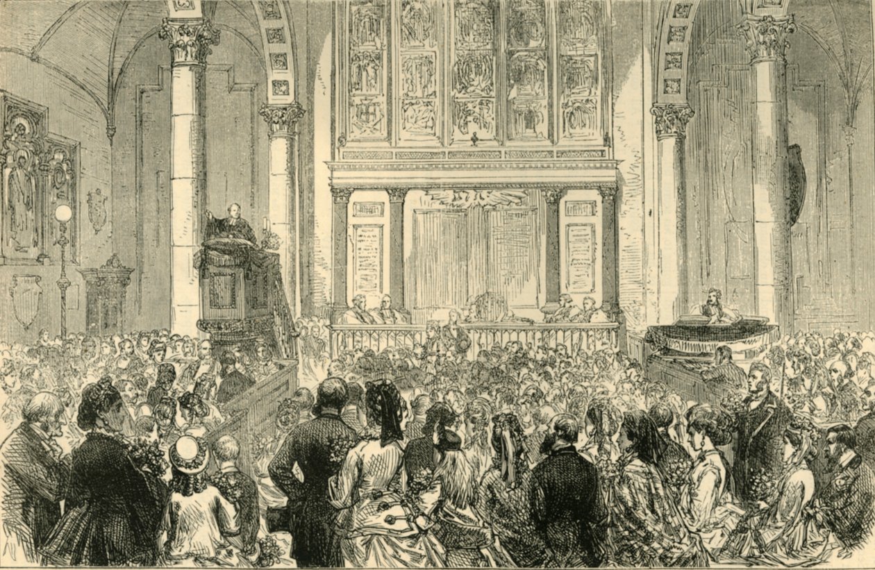 El sermón de la flor en la iglesia de St. Catherine Cree, c1872 de Unbekannt