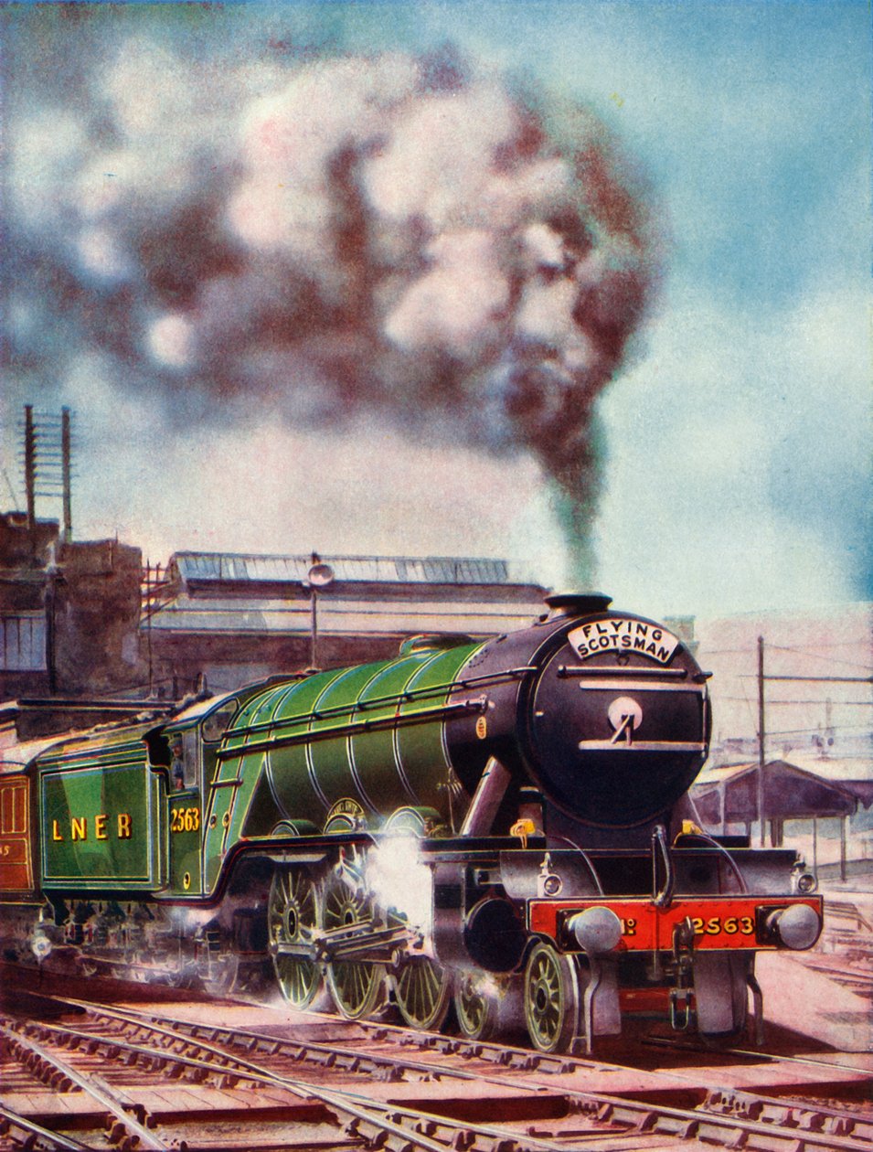 El Flying Scotsman saliendo de la estación de Kings Cross, remolcado por el No. 2563, 1935-36 de Unbekannt