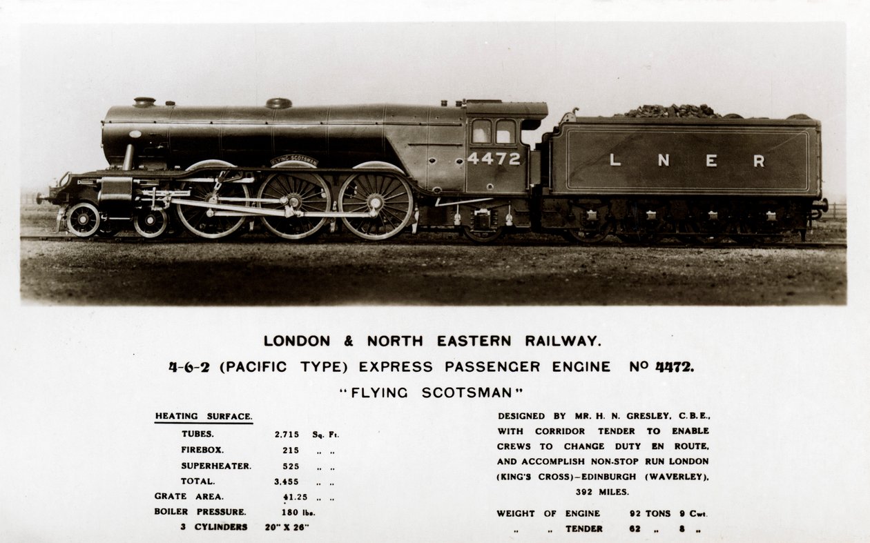 La locomotora de vapor Flying Scotsman, siglo XX de Unbekannt