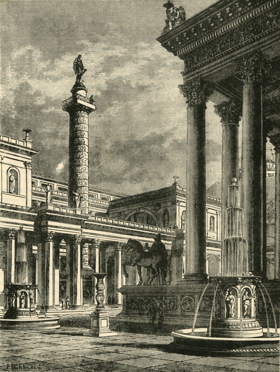 El Foro y la Columna de Trajano (restauración), 1890 de Unbekannt