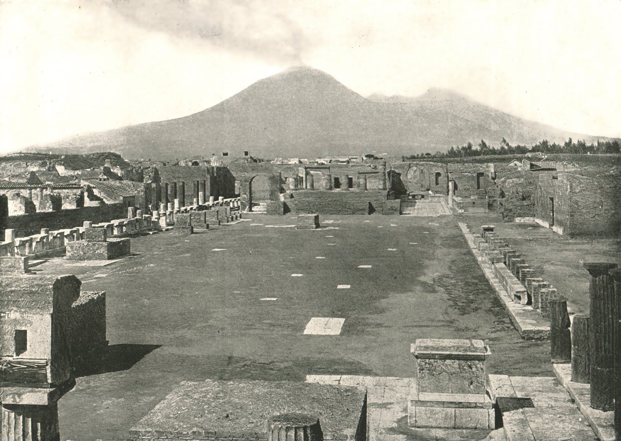El Foro de Pompeya y el Vesubio, Italia, 1895 de Unbekannt