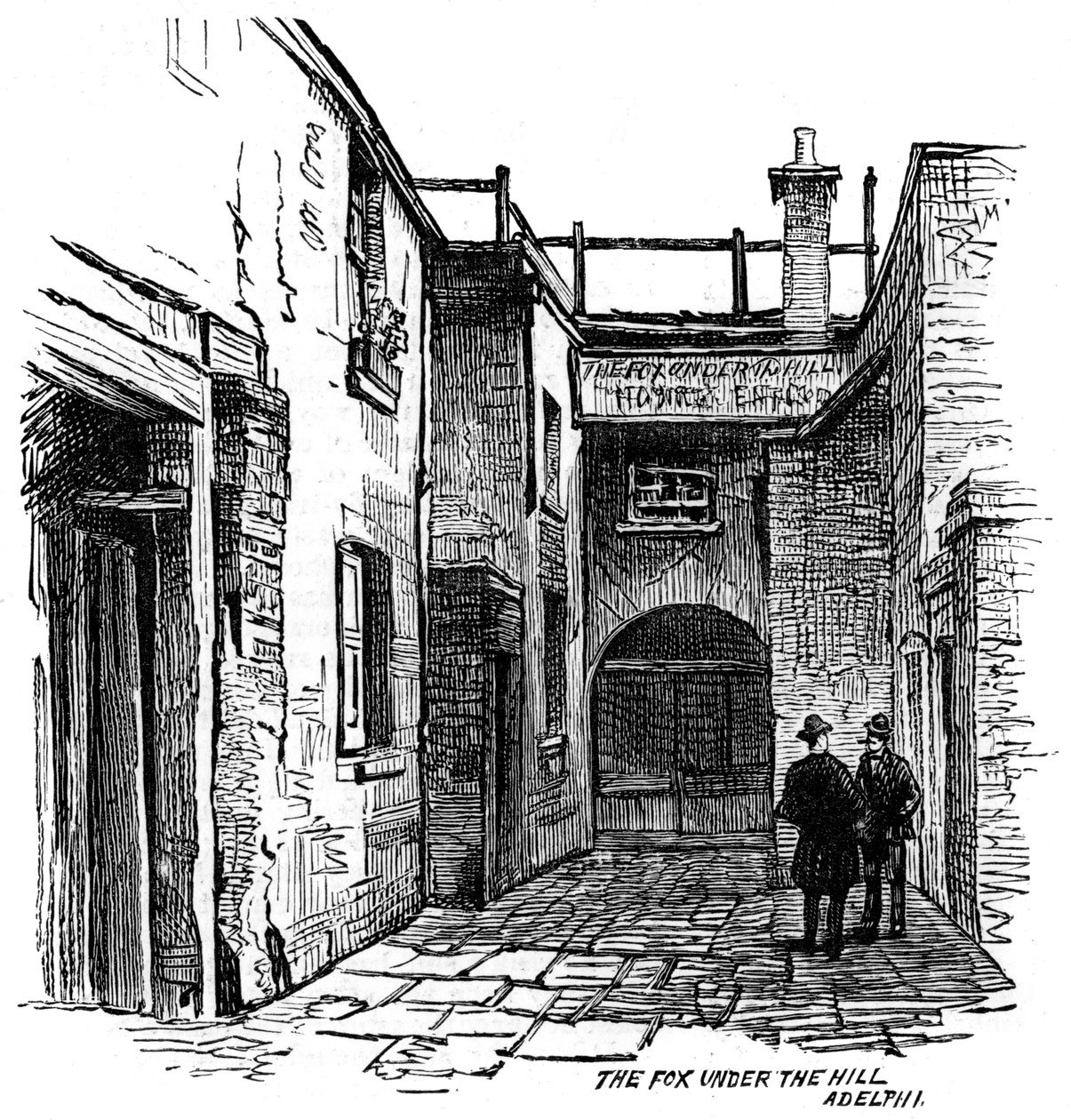 El zorro bajo la colina, taberna, Adelphi, Westminster, Londres, 1887 de Unbekannt