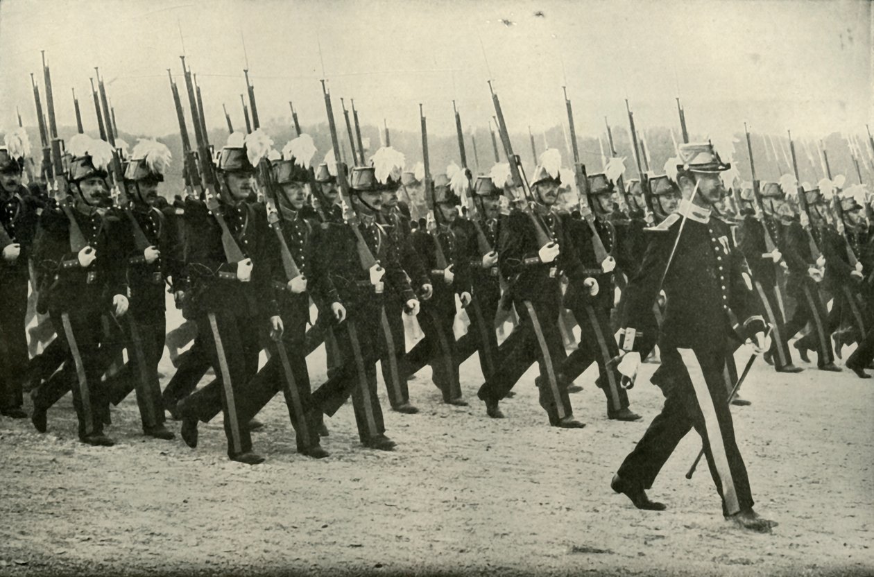 El oficial del ejército francés en formación de Unbekannt