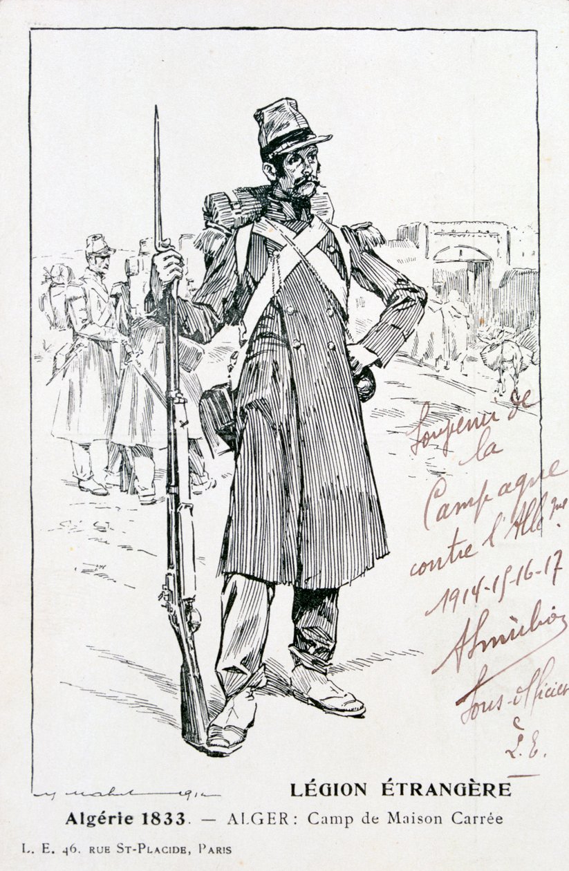 La Legión Extranjera Francesa, Maison Carrée, Argelia, 1833, siglo XX de Unbekannt