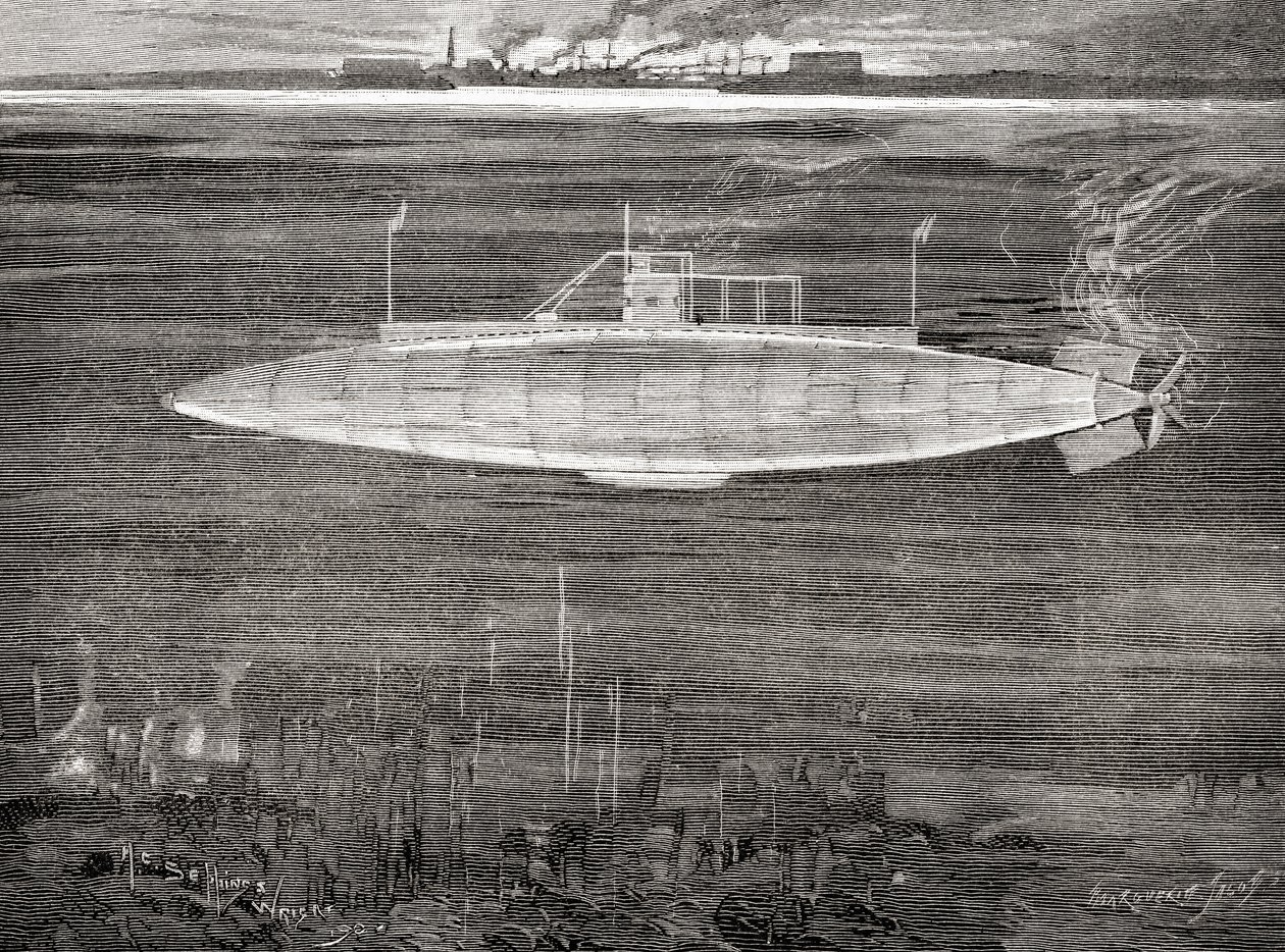 El submarino de la Armada Francesa Gustave Zédé, lanzado en 1900 de Unbekannt
