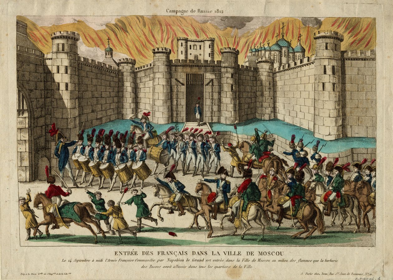 La entrada francesa en Moscú, 1812 de Unbekannt