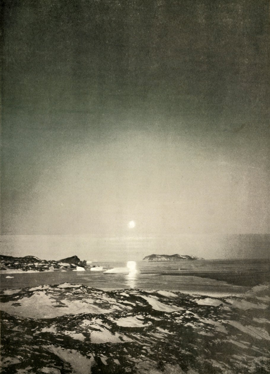 La luna llena en el crepúsculo de otoño, c. 1908-1909 de Unbekannt
