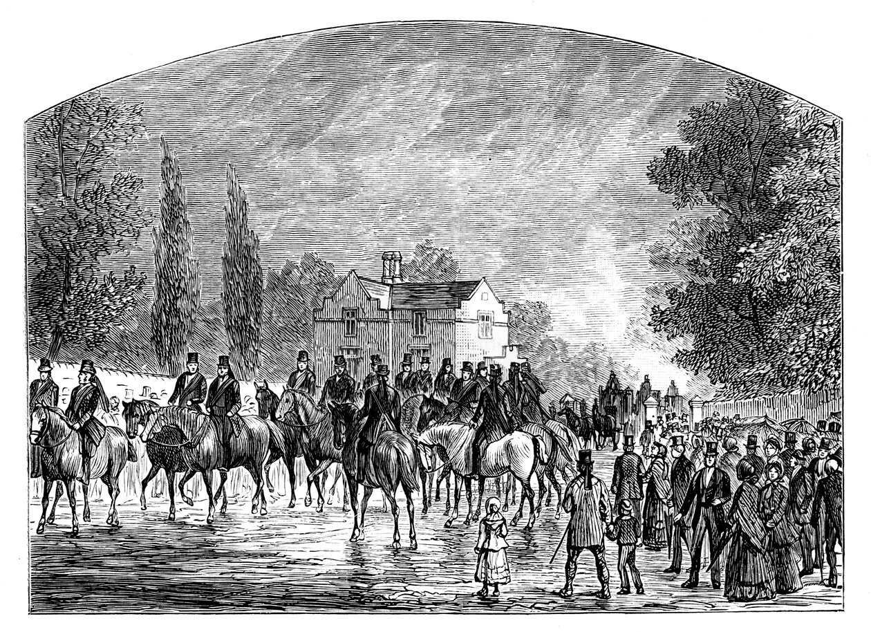El funeral de Sir Robert Peel, Staffordshire, 1850, c1888 de Unbekannt